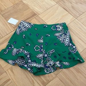 COPY - NWT paisley short with a flutter detail at the hem